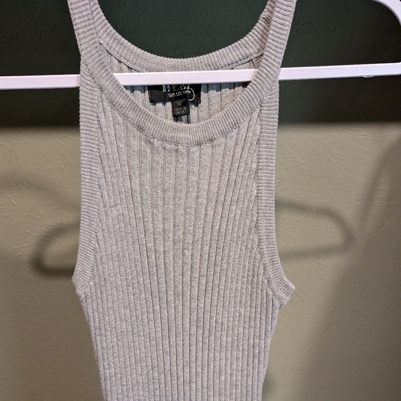 Gray Ribbed Midi Dress - Picture 2 of 4